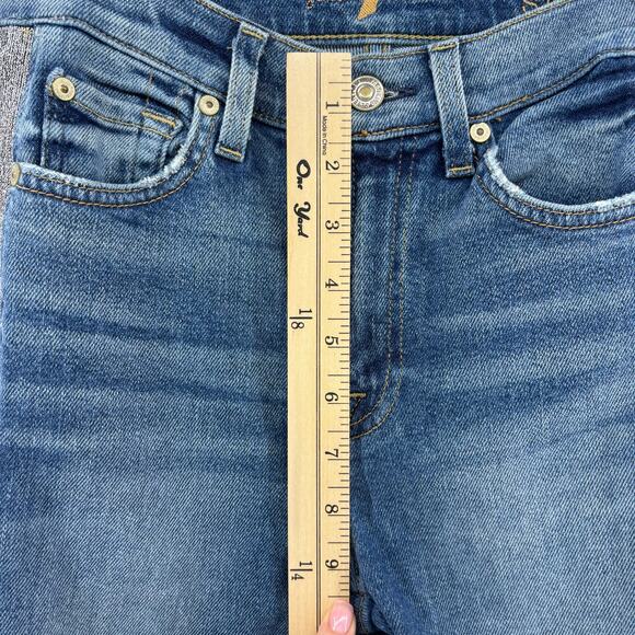 7 for all Mankind the High Waist Super Skinny Jean Silver Glitter Stripe size 24 - Picture 12 of 15